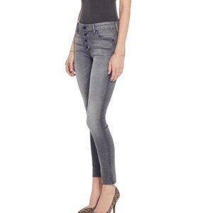 Mother Denim Women's Sz 25 The Pixie Supermoon Gray Skinny Button Fly Jeans